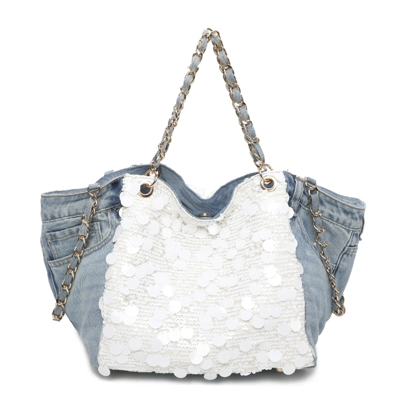 Denism Bead Iron Chain Wrist Dual-Use One-Shoulder Causal Fashion Bag Art.XSL-2315