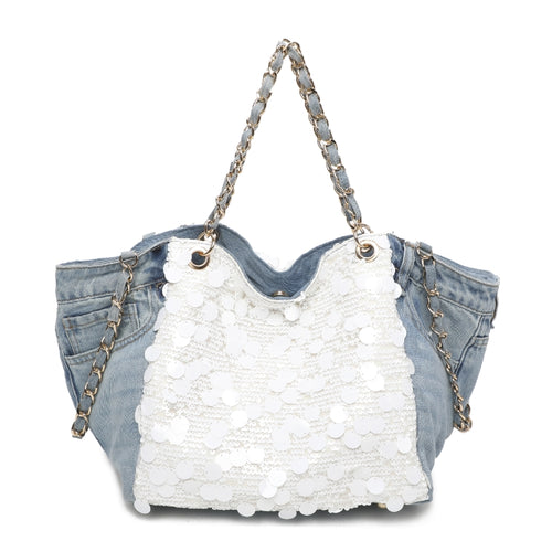 Denism Bead Iron Chain Wrist Dual-Use One-Shoulder Causal Fashion Bag Art.XSL-2315