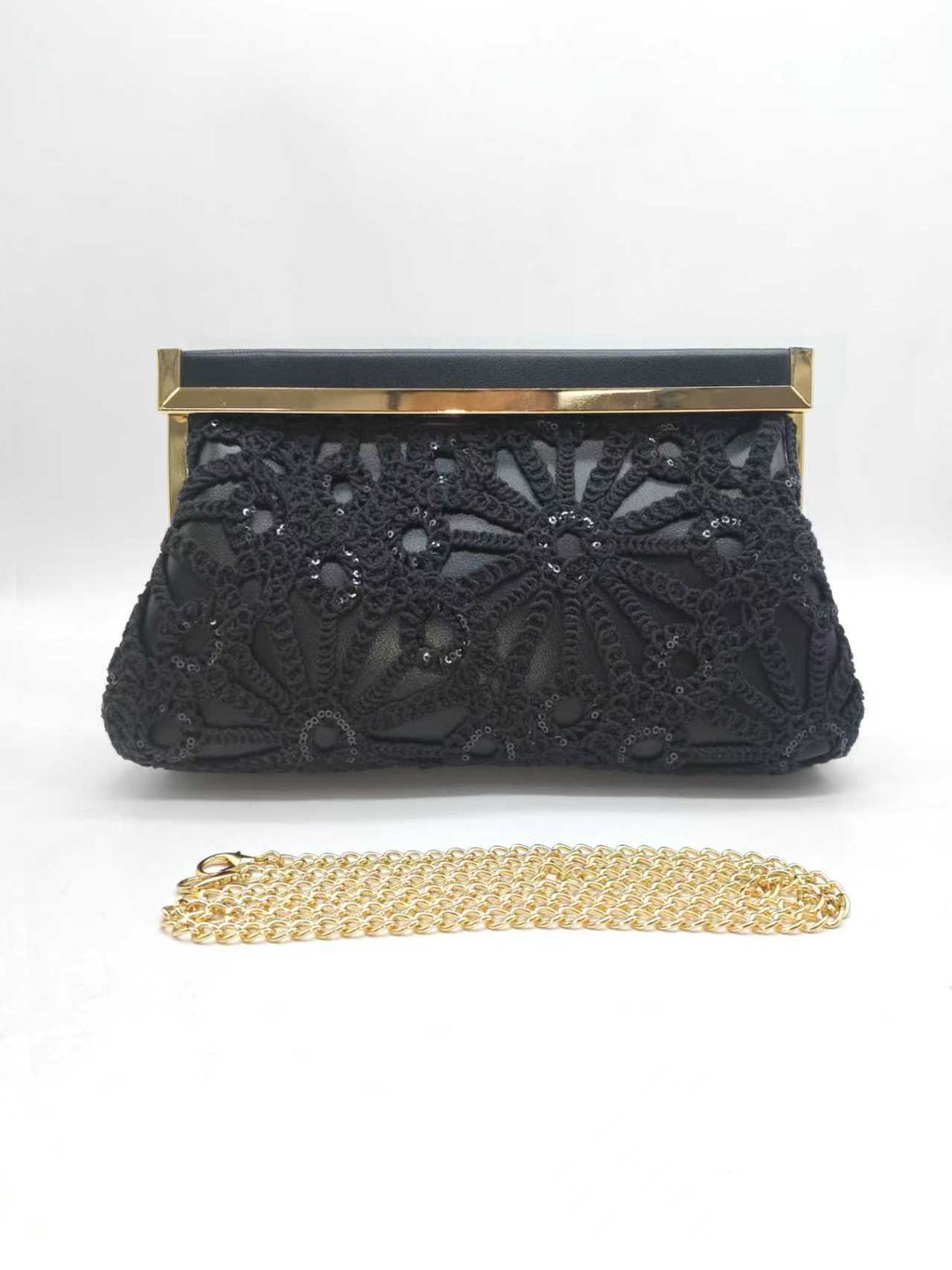Pizzo con perline con clip per borsa elegante da sera Art.FF27489
