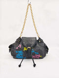 Borsa Alla Moda Casual Quotidiana Monospalla con Stampa Stellata Colorata Denim Art.FF27481