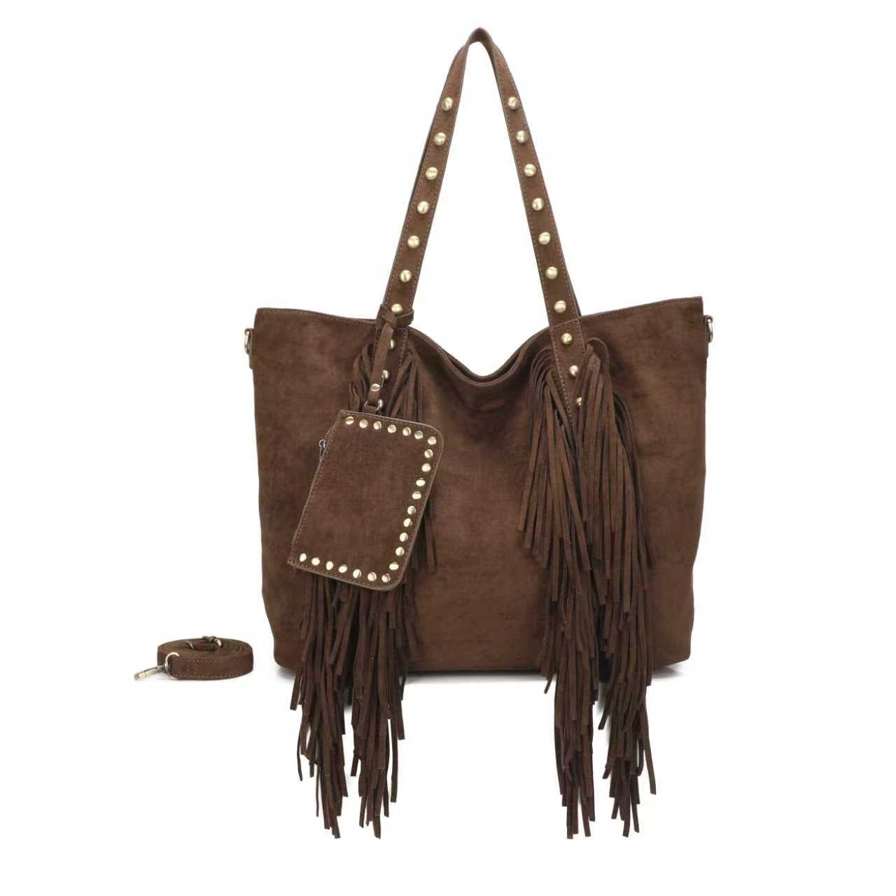 Borsa quotidiana casual con velluto e piccole tasche sul davanti Art.CE229