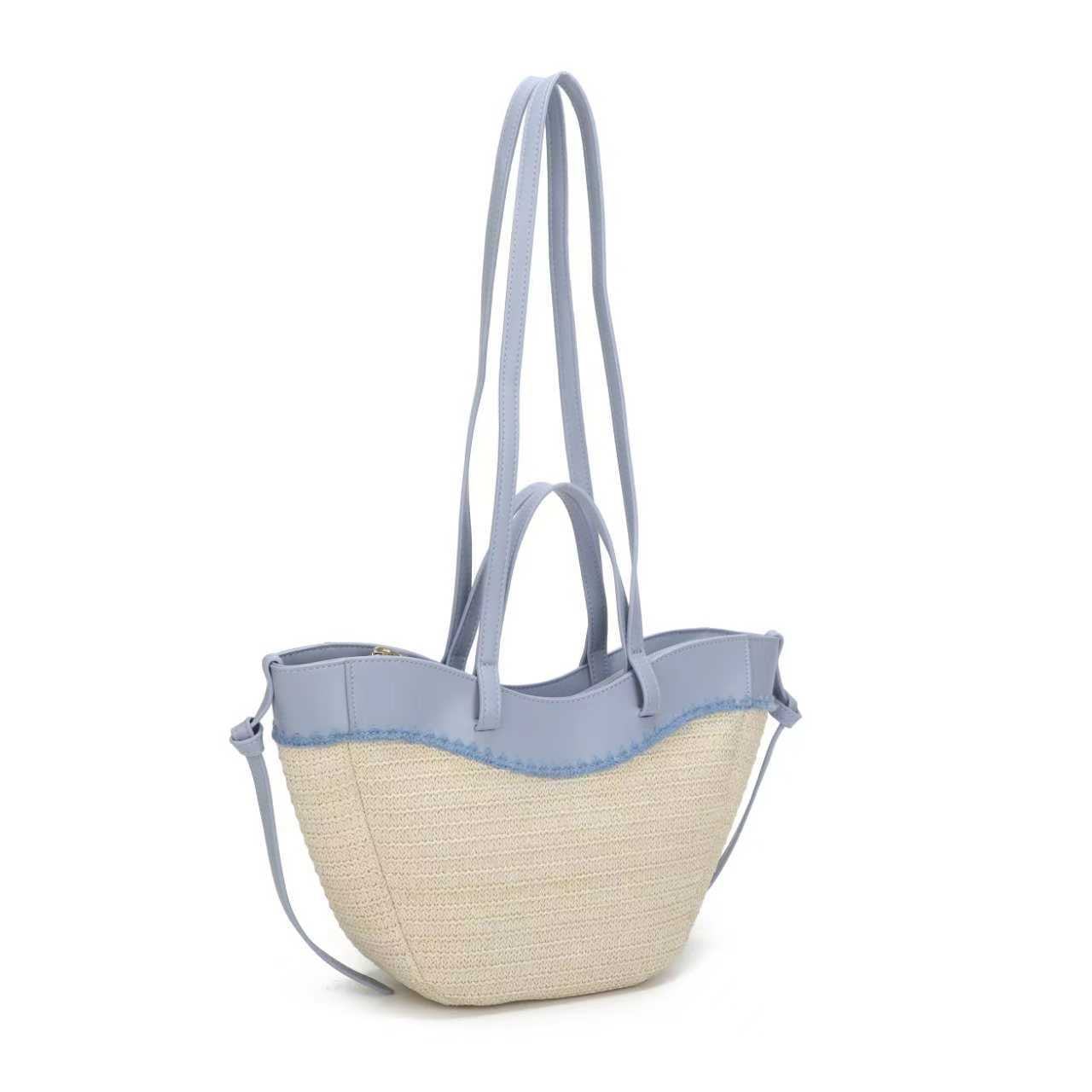 Materiale Paglia Materiale PU Borsa da Donna Alla Moda Doppia da Polso a Mano o Monospalla Art.CE261