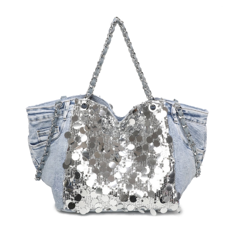 Denism Bead Iron Chain Wrist Dual-Use One-Shoulder Causal Fashion Bag Art.XSL-2315