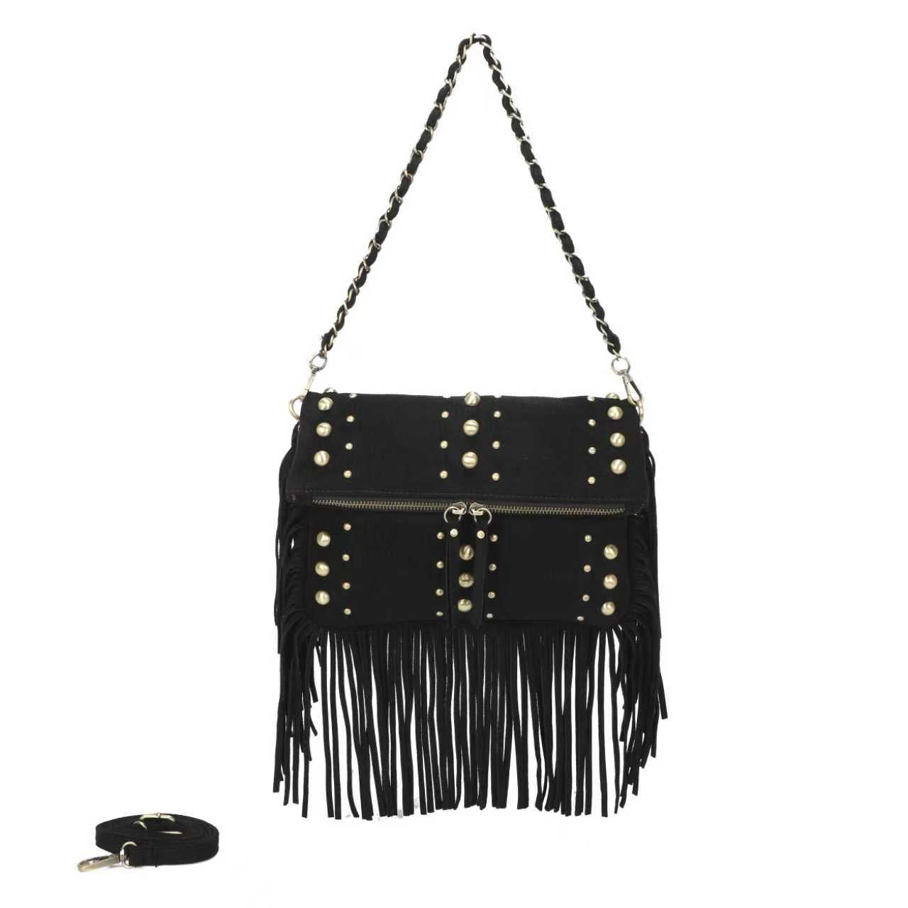 Borsa In Velluto Con Catenella In Ferro A Chiodo Sulla Barba Borsa Art.CE230