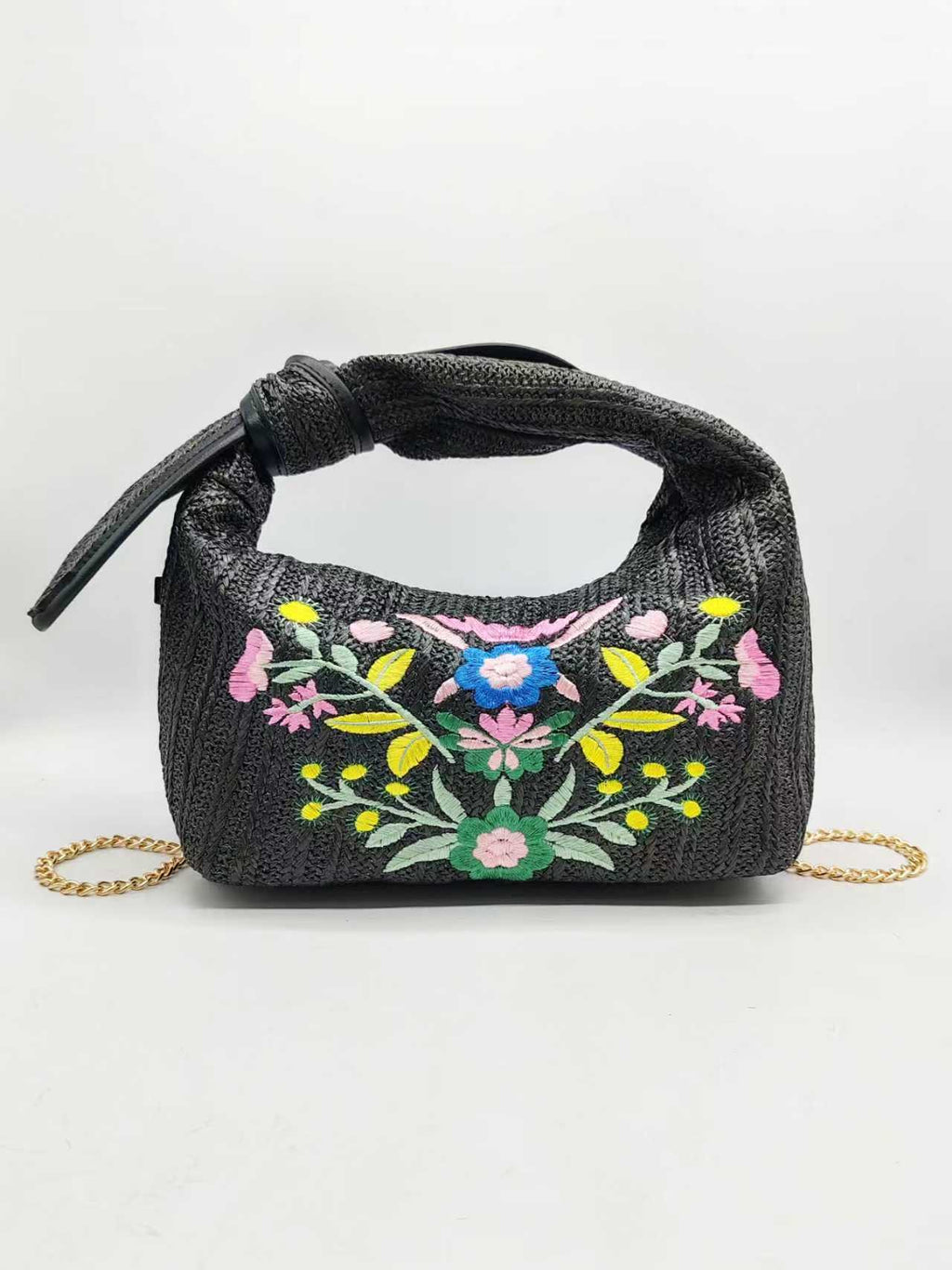 Borsa in paglia ricamata con fiocco monomanico, casual, per tutti i giorni Art.FF27455