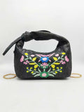 Borsa in paglia ricamata con fiocco monomanico, casual, per tutti i giorni Art.FF27455