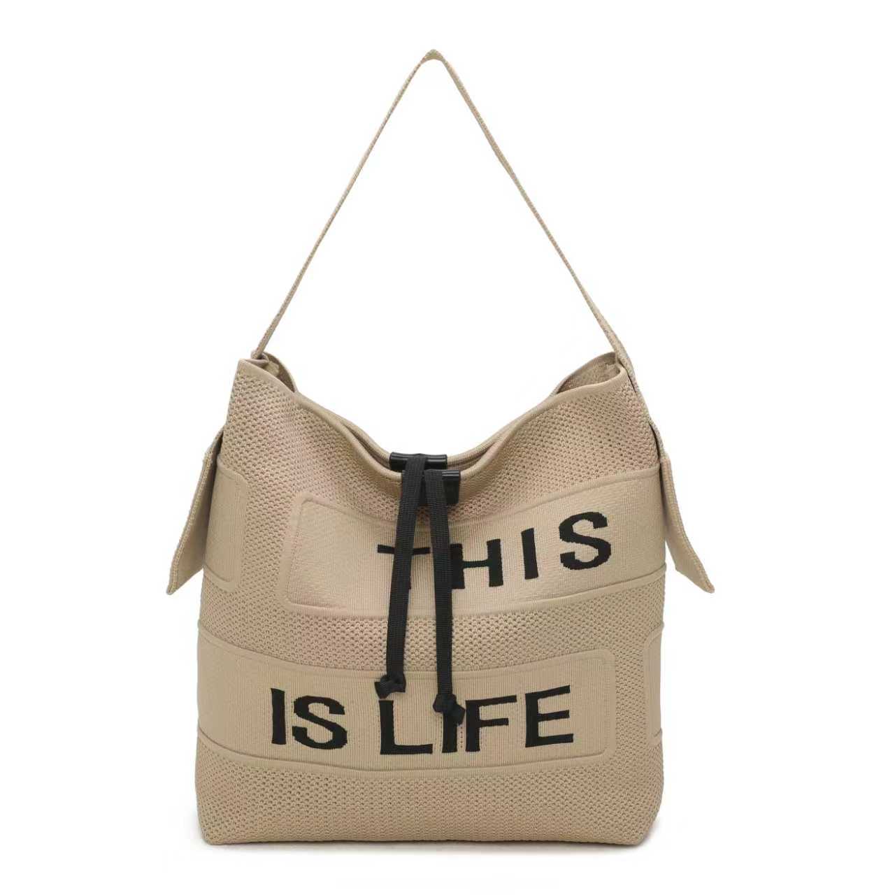 Borsa Casual Monospalla in Tessuto a Maglia Con Lettere Art.FF006