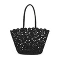 Borsa Estiva Quotidiana Monospalla Fissa in Lana Maglia a Fiori con Tasca Interna Art.23029