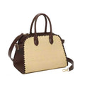 Borsa Casual Quotidiana Ampia con Ricamo Bordo in Paglia Doppio Polso Art.CE265