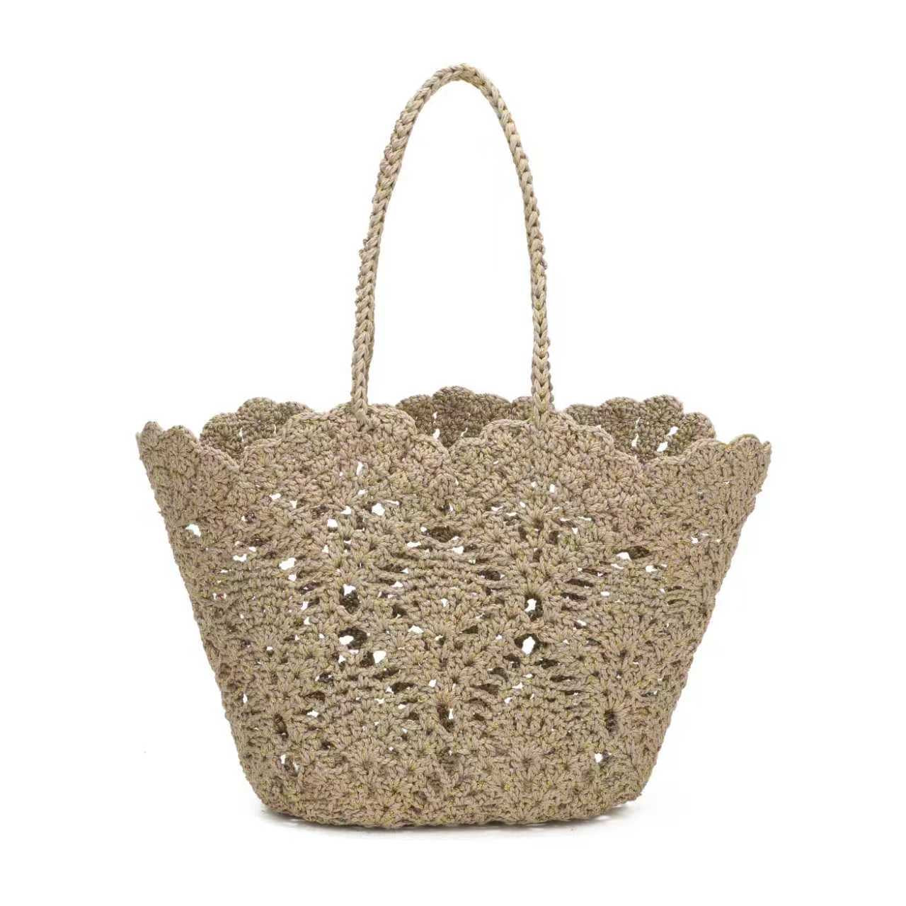 Borsa estiva giornaliera in maglia di lana con spalla fissa e tasca interna Art.C20015