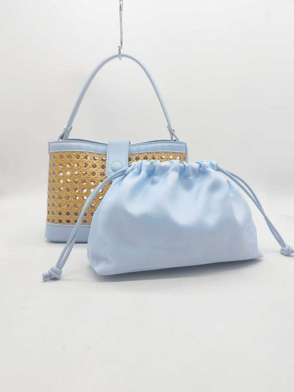 Borsa a mano in bambù con materiale PU e tasca interna, per tutti i giorni, alla moda. Art. 27483