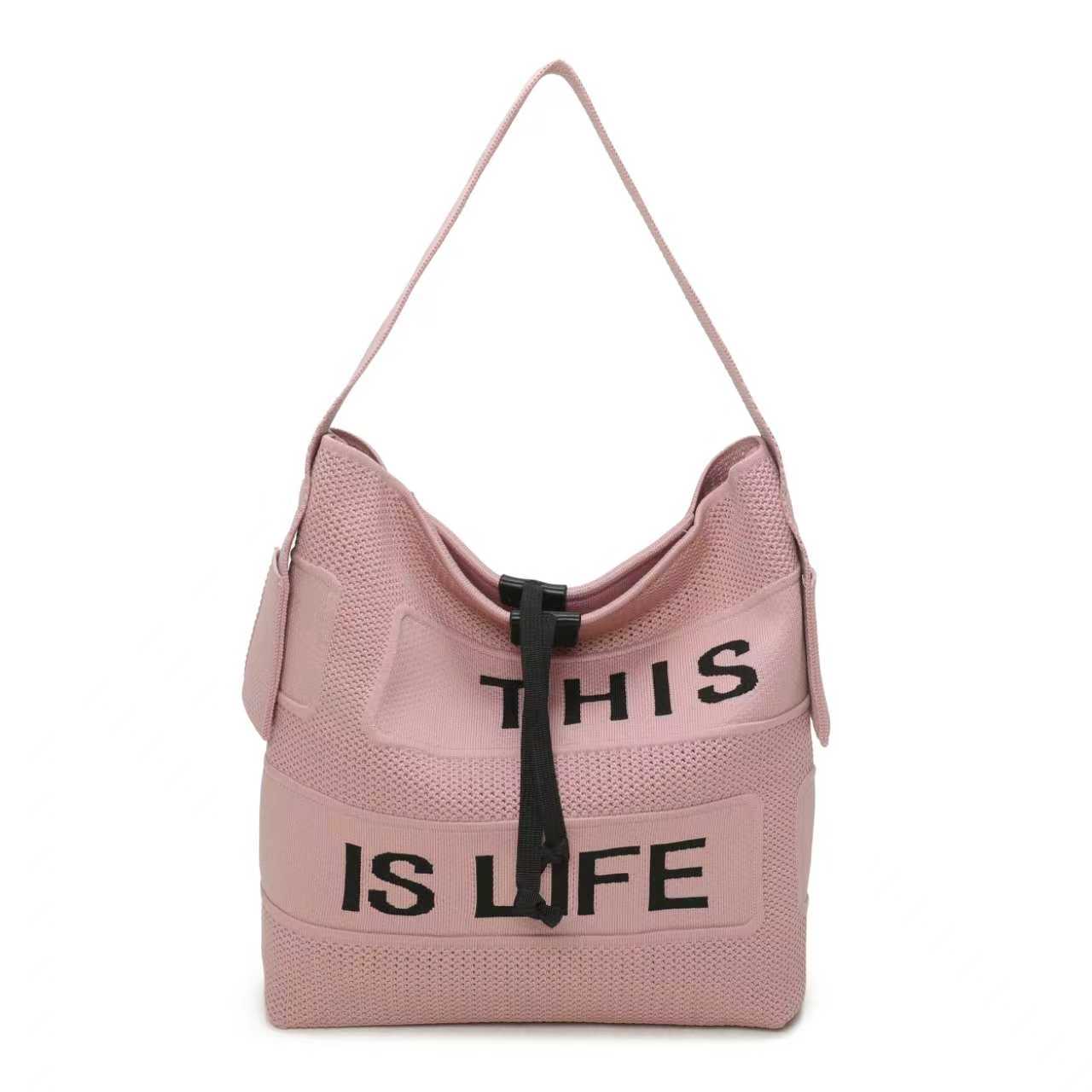 Borsa Casual Monospalla in Tessuto a Maglia Con Lettere Art.FF006