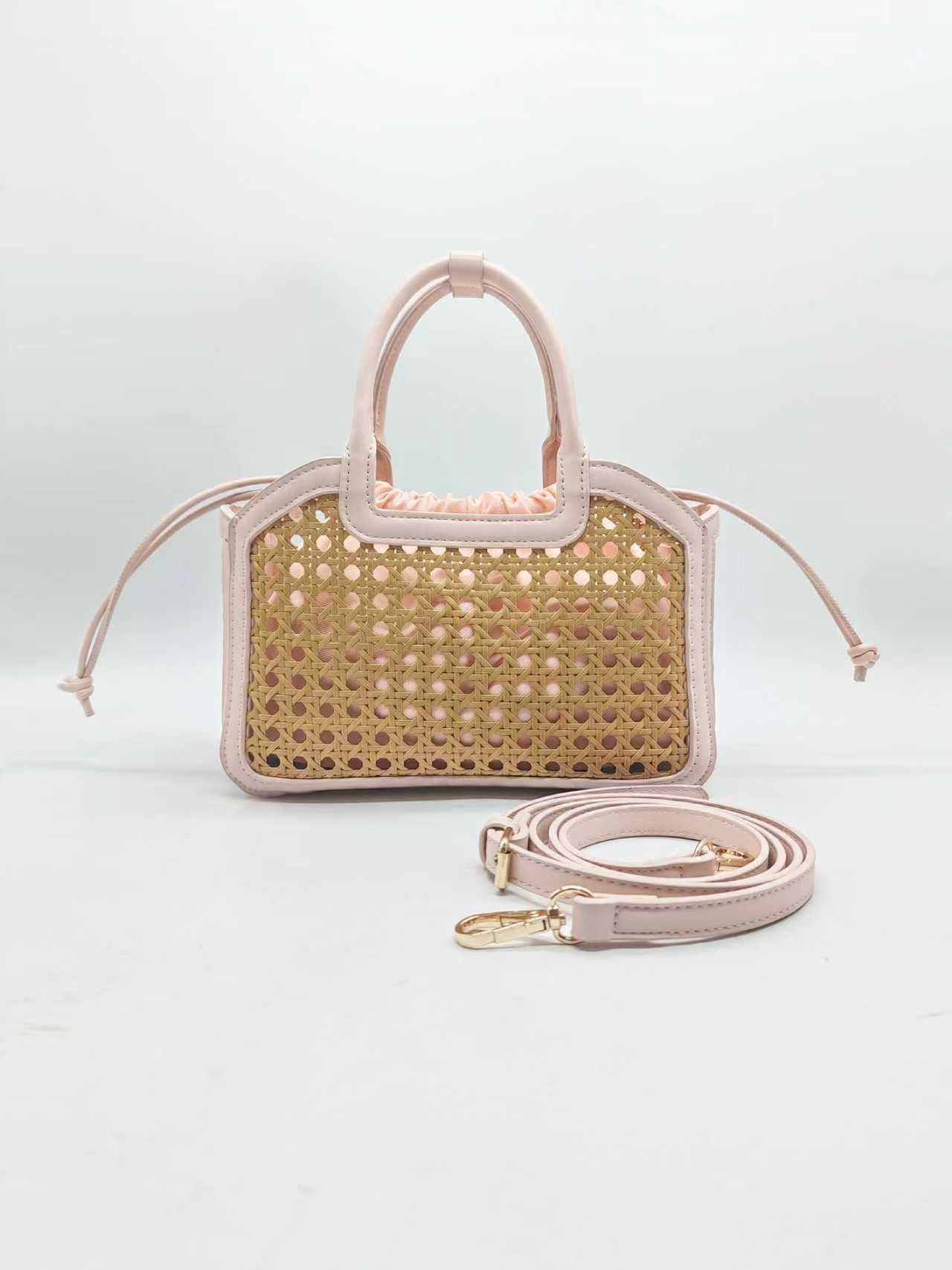 Borsa a mano da donna in bambù e PU con tasca interna per tutti i giorni Art.27482