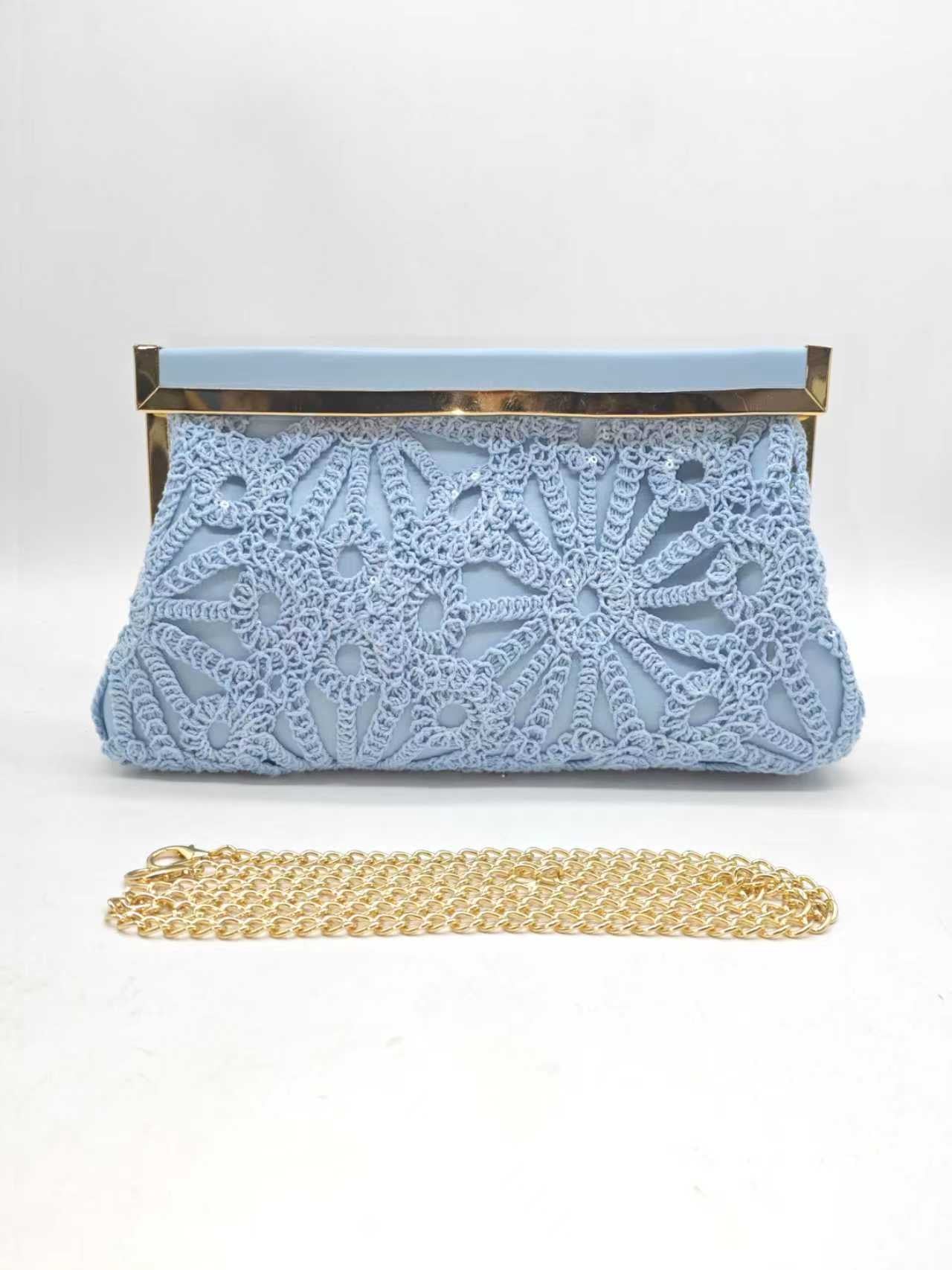Pizzo con perline con clip per borsa elegante da sera Art.FF27489