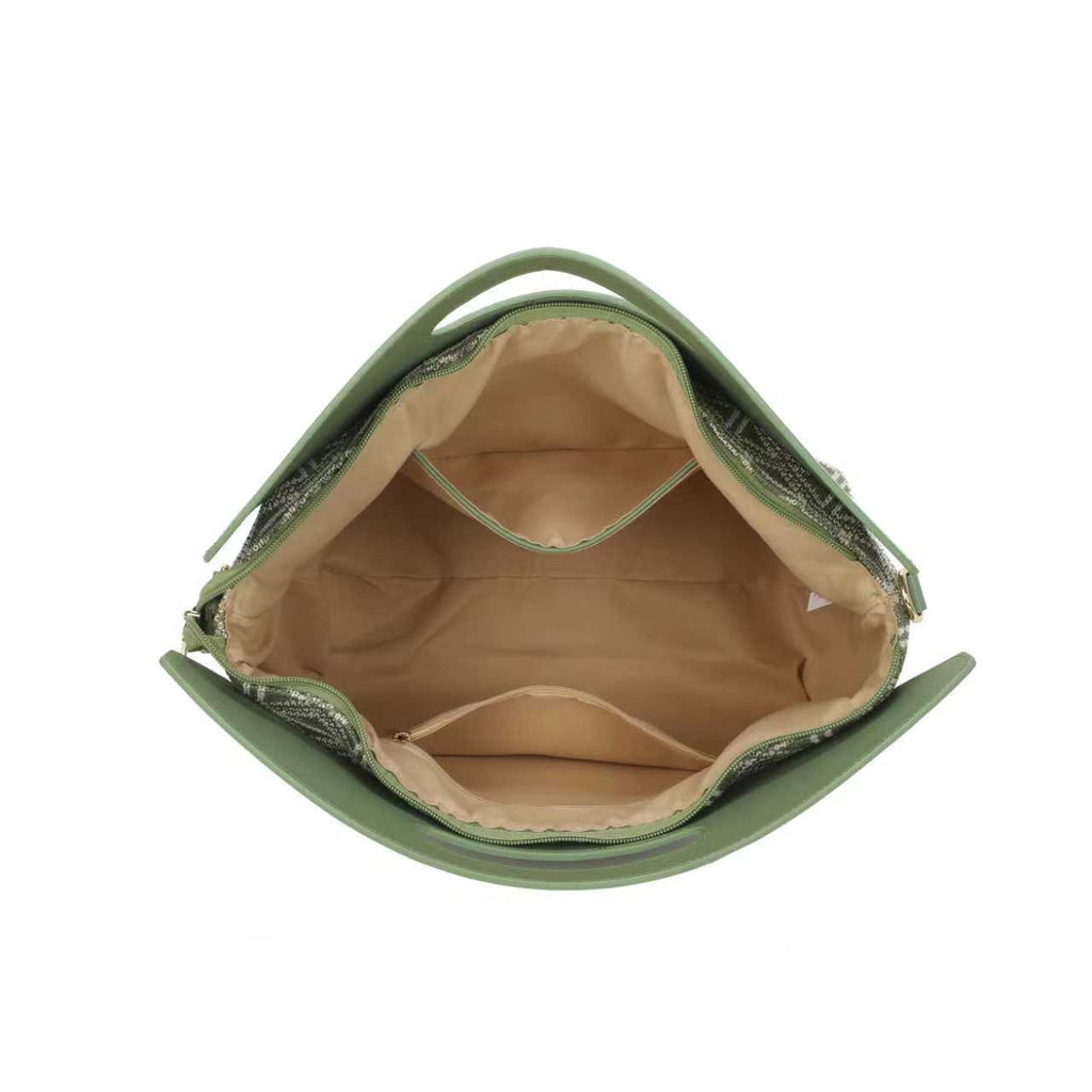 Borsa a mano prismatica geometrica in pelle lavorata a maglia Art.FF487