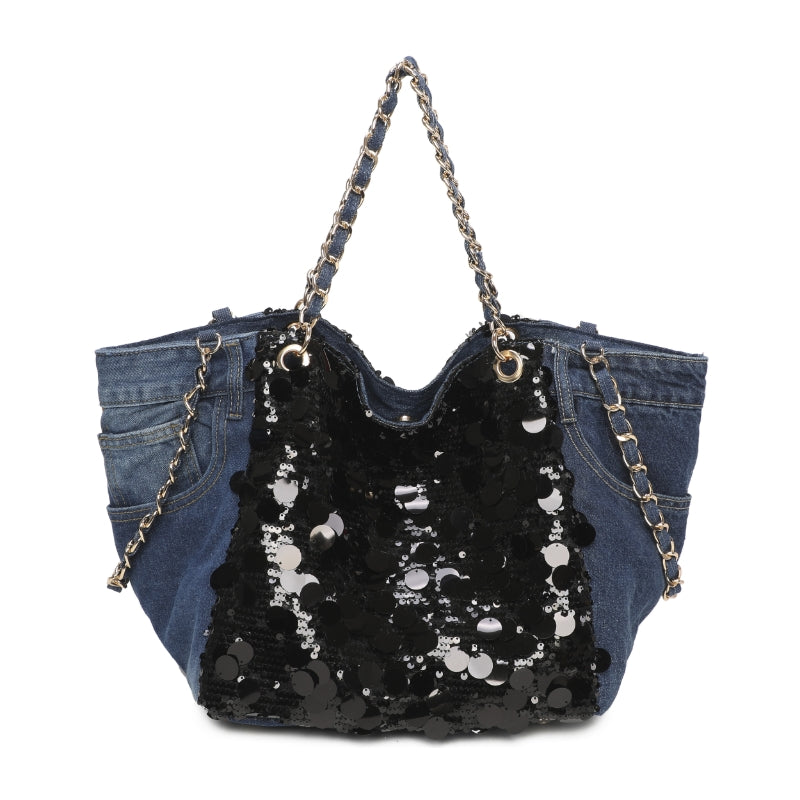 Denism Bead Iron Chain Wrist Dual-Use One-Shoulder Causal Fashion Bag Art.XSL-2315